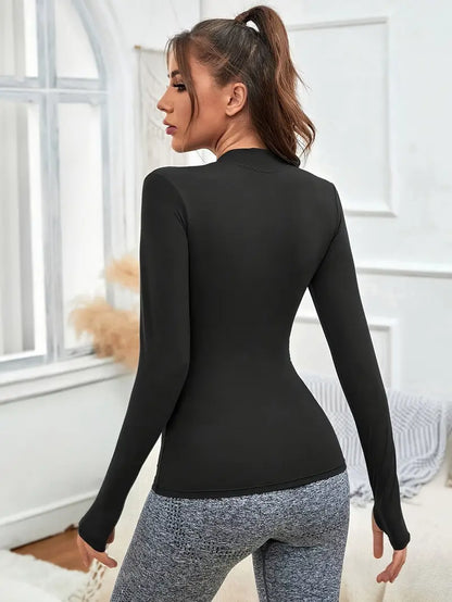Woman's Long Sleeve Tight Fit Gym Shirt