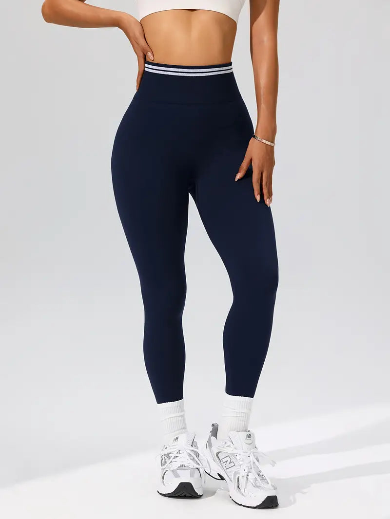 Woman's High Waist Navy Leggings